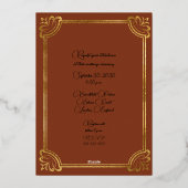 フレーザーレッド風化タータンチェックゴールドフォイル招待状 箔招待状 (裏面)