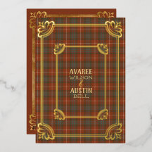 フレーザーレッド ウェザード タルタン ゴールド フォイル インビテーション