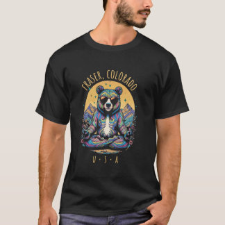 フレーザー コロラド 抽象的な熊 リラックス 禅 ヨガ デザイン Tシャツ