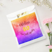フレーズカスタマイズ名と年齢ピンク紫イエロー フェイバーバッグ (封をした状態)
