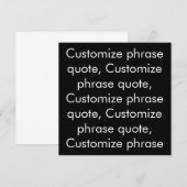 フレーズカスタマイズ引用文、エレガント白黒カード (正面/裏面)