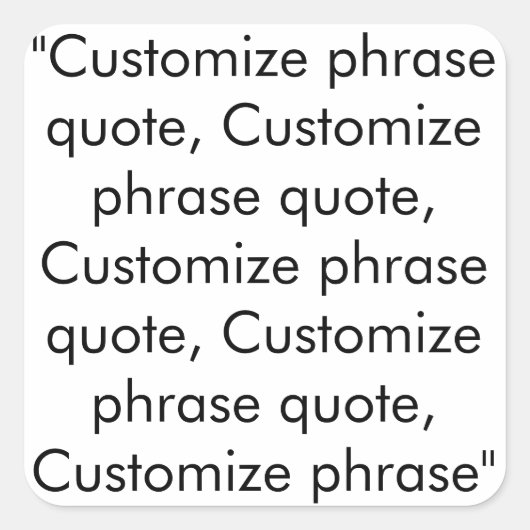 フレーズカスタマイズ引用文、エレガント白黒 スクエアシール (正面)