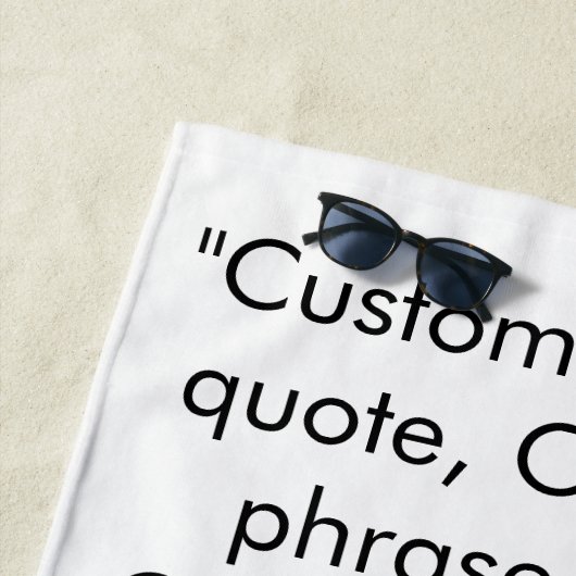 フレーズカスタム引用文白黒 ビーチタオル (インサイチュ)