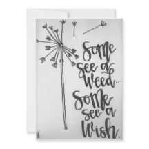 フレーズ感動的 – 雑草 – ウィッシュノートカード