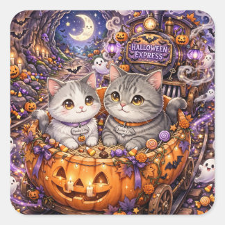 フレーダとジュニアのハロウィンエクスプレス マウスパッド | かわいい スクエアシール