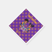 フレートローズまたはボーズパープル金ゴールドバスケットボールボーイガール スタンダードカクテルナプキン (角)