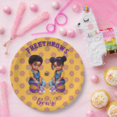 フレートローズまたはボーズパープル金ゴールドバスケットボールボーイガール ペーパープレート (パーティー)