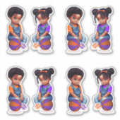 フレートローズPurple Orange Basketball Boy Girl シール (正面)