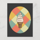 フレーバーの選択:レトロアイスクリームコーンヴィンテージ ポストカード (正面)