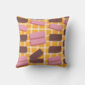 フレーバーウエハのシームレスな背景 クッション (裏面)