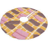 フレーバーウエハのシームレスな背景 ブラッシュドポリエステルツリースカート (アングル)