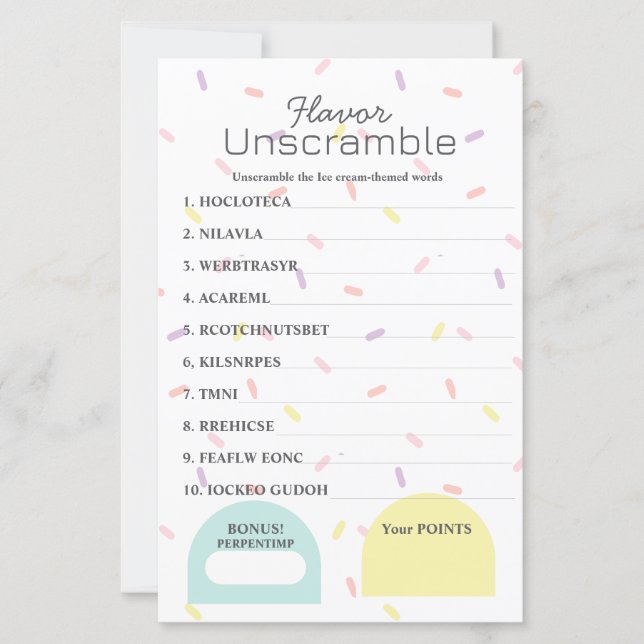 フレーバーフレンジッドワードスクランブルゲーム (正面)