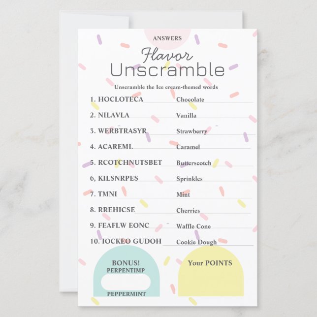 フレーバーフレンジー語スクランブル応答鍵 (正面)