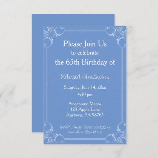 フレーファンシームカスタマイズ誕生日招待状 招待状 (正面/裏面)