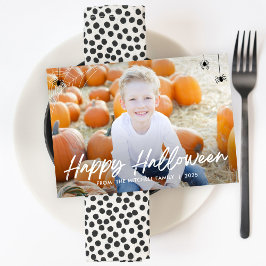 フレーミングくもの巣ハロウィーンフォトカード カード