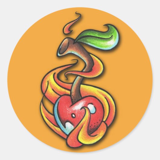 フレーミングさくらんぼ – ステッカー (正面)