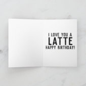 フレーミングに適したコーヒーキング誕生日 カード (内部)