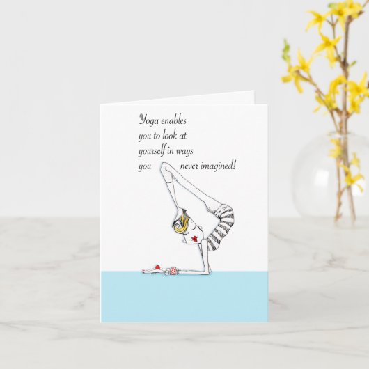 フレーミングに適したヨガポーズヨガユーモアのカード カード (黄色い花)