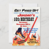 フレーミングアイスホッケースケートで滑るパーティの招待状 招待状 (正面)