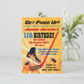 フレーミングアイスホッケースケートで滑るパーティの招待状 招待状 (スタンド正面)