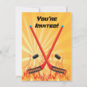 フレーミングアイスホッケースケートで滑るパーティの招待状 招待状 (裏面)