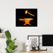 フレーミングアンビル&ハンマー鍛冶金工 ポスター (ホームオフィス)