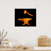 フレーミングアンビル&ハンマー鍛冶金工 ポスター (キッチン)