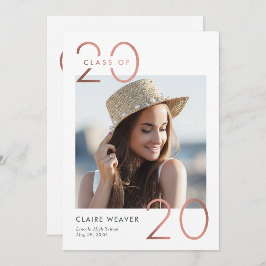 フレーミングイヤーの卒業招待状発表 招待状 (正面/裏面)