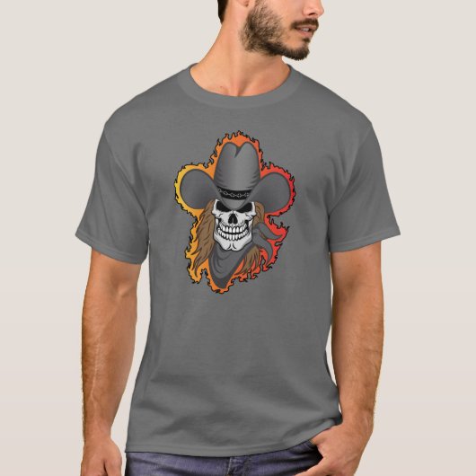 フレーミングカウボーイスカル Tシャツ (正面)