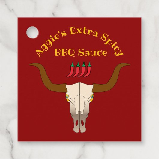 フレーミングカウースカルBBQソース フェイバータグ (正面)