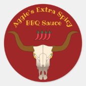 フレーミングカウースカルBBQソース ラウンドシール (正面)