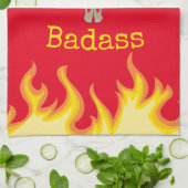 フレーミングカウースカルBBQバダス キッチンタオル (折り畳み)