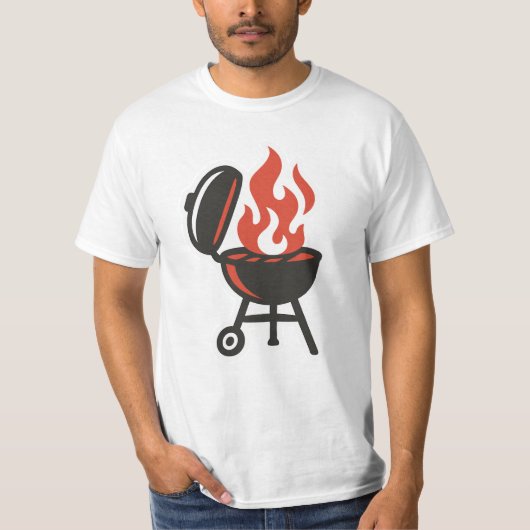 フレーミンググリルBBQマスターデザイン Tシャツ (正面)