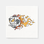 フレーミングサッカーボール紙ナプキンス スタンダードカクテルナプキン (正面)