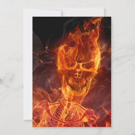 フレーミングスカルハロウィーン招待状と血文字 招待状