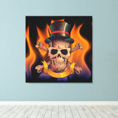 フレーミングスカル キャンバスプリント (インサイチュ (ウッドフロア))