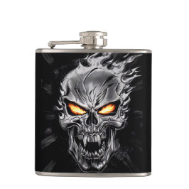 フレーミングスカル – メタル版木、銅版、版画アート#3 フラスク