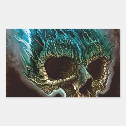 フレーミングスカル 長方形シール (正面)