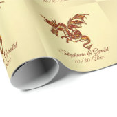 フレーミングドラゴンon金ゴールドパーソナル ラッピングペーパー (ロールコーナー)