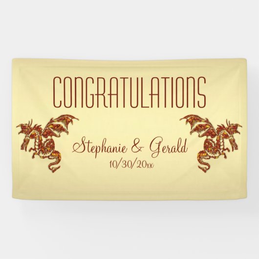 フレーミングドラゴンon金ゴールドパーソナル 横断幕 (横)