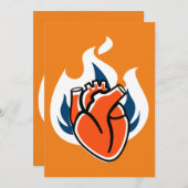 フレーミングハートオレンジクラッシュ 招待状 (正面/裏面)