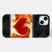 フレーミングハートオンブラックサテン Case-Mate iPhoneケース (裏面 (横))