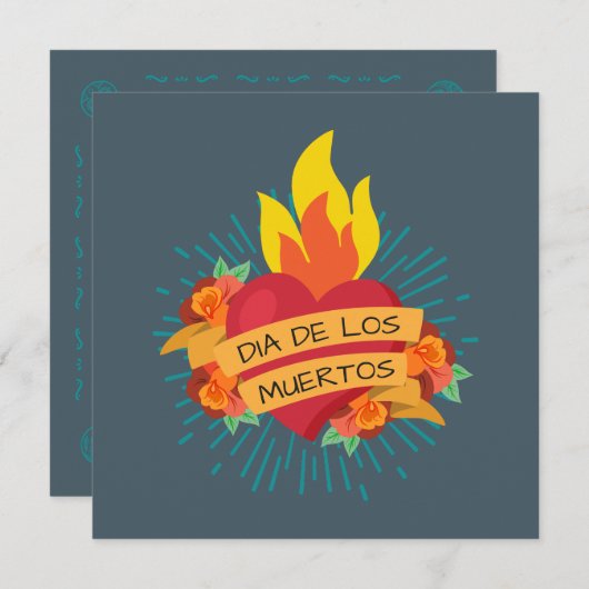 フレーミングハートディアデロスムエルトスパーティの招待状 招待状 (正面/裏面)