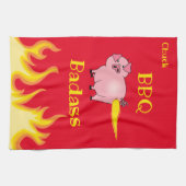 フレーミングピグお尻BBQバダス キッチンタオル (横)