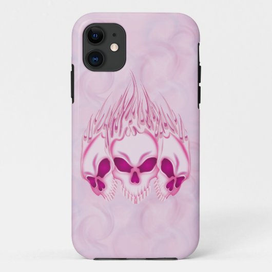 フレーミングピンクスカル Case-Mate iPhoneケース (裏面)