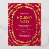 フレーミングブランチフォイルホリデーパーティー葉書 箔招待状ポストカード (正面)