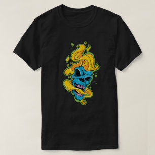 フレーミングブルースカル Tシャツ