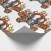 フレーミングベースボールスカル ラッピングペーパー