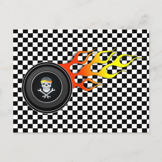 フレーミングホイールのレーススカル ポストカード (正面)