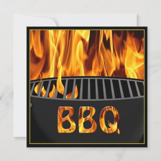 フレーミングホットBBQグリルパーティの招待状 招待状 (正面)